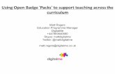 Using Open Badge 'Packs' to support teaching across the curriculum
