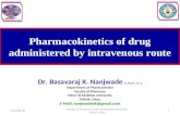 Pharmacokinetics of drugs administered by intravenous route