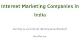 Internet Marketing Companies in India with Introduction, Address and Links