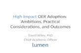 High Impact OER Adoption: Ambitions, Practical Considerations, and Outcomes