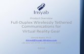 Insyabs full duplex technology for wirelessly tethered VR gear