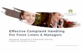 Effective Complaint Handling for Front Liners & Managers