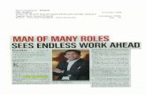 MAN OF MANY ROLES SEES ENDLESS WORK AHEAD