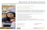 Record of Achievement for ERPsim SAP by openSAP