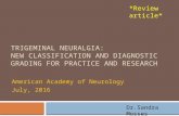 Trigeminal neuralgia  new classification and diagnostic grading for
