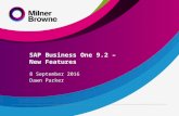 Milner Browne - SAP Business One 9.2 new features