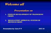 transgenic crops and their regulatory system