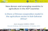 New donors and emerging countries in agriculture in the ACP countries