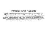 Report, Article, and Reviews FCE