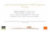 Label encoding algorithm for MPLS Segment Routing - Nca2016