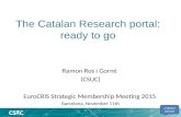 The Catalan Research portal: ready to go