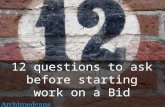 12 questions to ask before starting work on a bid