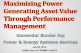 2013 ASME Power Conference Maximizing Power Generating Asset Value Sunder Raj Presentation