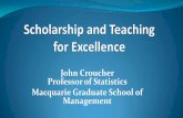 John Croucher - Macquarie Graduate School of Management - Scholarship and teaching for excellence