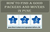 How to find a good packers and movers Pune