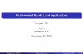 Multi-Armed Bandit and Applications