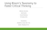 Using Bloom's Taxonomy to Foster Critical Thinking