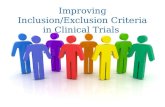 Improving Inclusion/Exclusion Criteria for Clinical Trials
