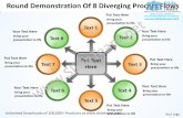 Round demonstration of 8 diverging process flows circular motion power point slides