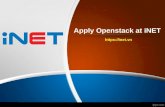 Applying OpenStack at iNET use case