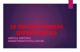10 online business opportunities.Adefila Adeyinka slide