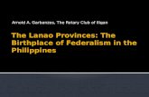 The Lanao Provinces-Birthplace of Federalism in the Philippines
