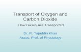 Transport of oxygen and carbon dioxide