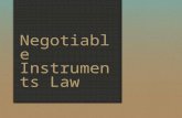 Negotiable instruments law