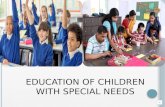 children with special needs: inclusive education, special education and integrated education.
