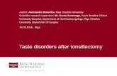 TASTE DISORDERS AFTER TONSILLECTOMY