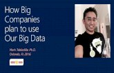 How Big Companies plan to use Our Big Data 201610