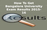 Bangalore University Exam Results 2015