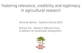 Fostering relevance, credibility and legitimacy in agricultural research