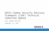 OASIS Common Security Advisory Framework (CSAF) Update CERT Vendor Meeting