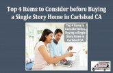 Top 4 Items to Consider before Buying a Single Story Home in Carlsbad CA