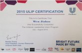 Unilever Leadership Intern Program Certificate