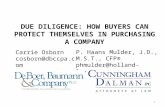 Due Diligence:  How Buyers Can Protect Themselves in Purchasing a Company