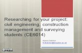 Researching for your project: Level 6 Civil Engineering, Construction Management and Surveying students