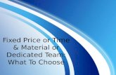 Fixed Price or Time & Material or Dedicated Team: What To Choose