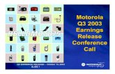 Q3 2003 Motorola Inc. Earnings Conference Call Presentation