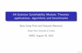 All-Solution Satisfiability Modulo Theories: applications, algorithms and benchmarks