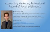 Accounting Marketing Professional Record of Accomplishments