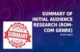Summary of Initial Audience Research (Rom-Com Genre)