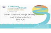 Status climate change strategy and implementation, lao pdr