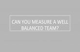 Can you measure a well balanced Agile Team