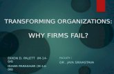 Transforming Organisations:- Why Organisations Fail?