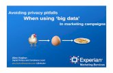 Avoiding Privacy Pitfalls When Using Big Data in Marketing