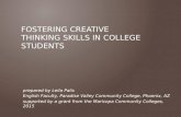Fostering creative thinking skills in college students