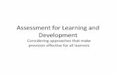 Ev682 assessment for learning and development wb 9th november 2015