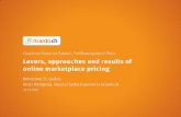 Levers, approaches and results of online marketplace pricing